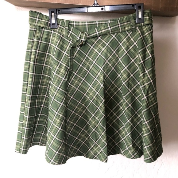 ModCloth Princess Highway|Olive plaid mini skirt!Clueless 90’s style 🫶🏻NWT - Picture 4 of 14